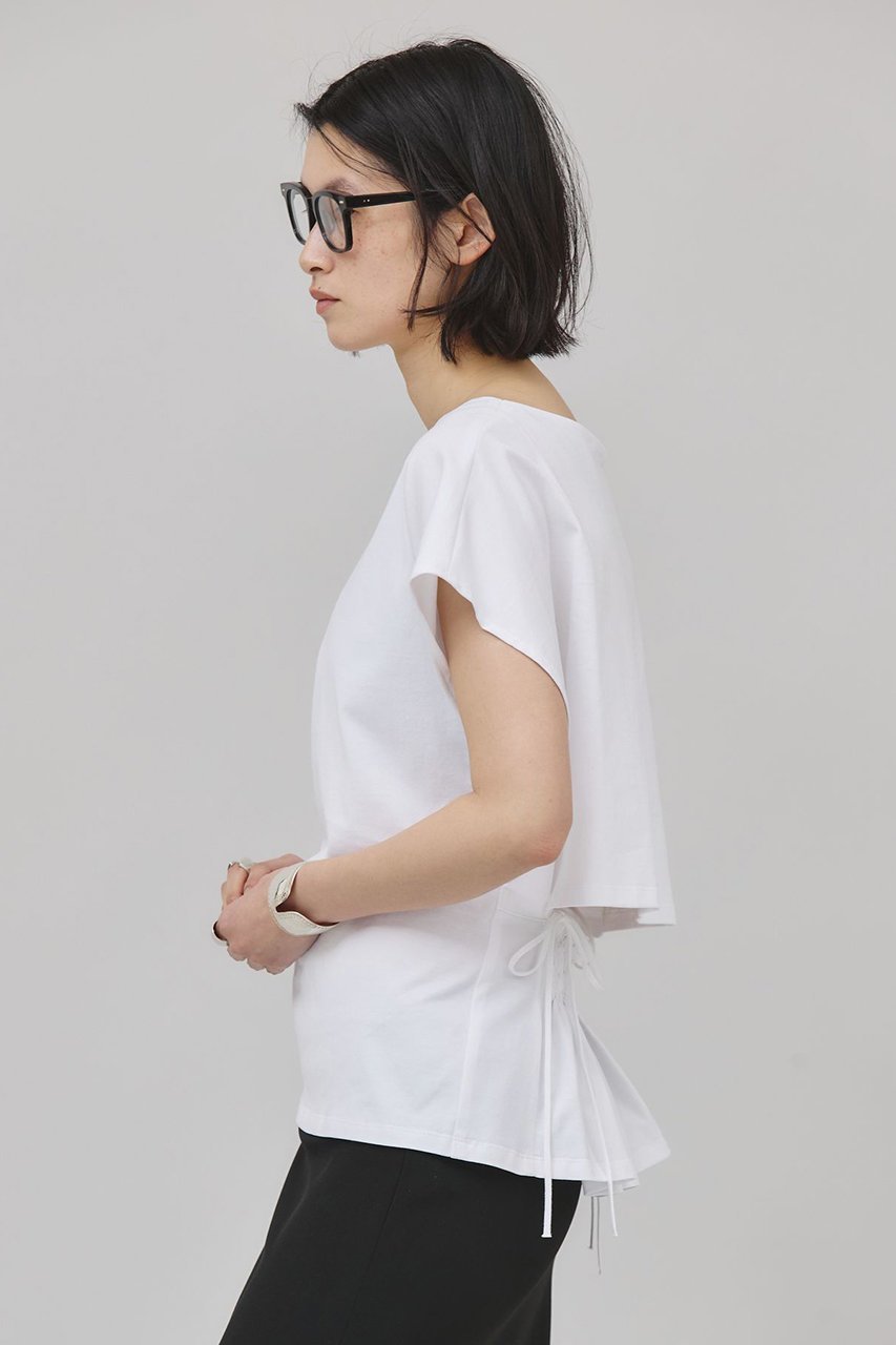 【カレンソロジー/Curensology】のバックシャーリングTシャツ 人気、トレンドファッション・服の通販 founy(ファニー) 　ファッション　Fashion　レディースファッション　Fashion for Women　トップス・カットソー　Cut & Sew Tops　シャツ・ブラウス・オフィスカジュアル　Elegant Blouses & Button-Ups　ロングTシャツ・Tシャツ　Longline T-Shirts & Tees　カットソー・ベーシックTシャツ　Cut-and-Sewn Tops / Stretch Tees & Basics　なめらか　Smooth, Silky Texture　コンパクト　Compact, Small Size　シャーリング　Shirring, Ruched　ショート　Short, Short Length　スリーブ　Sleeve, Long Sleeve / Short Sleeve　プレーン　Plain, Simple　日本製　Made In Japan　other-4|ID: prp329100004550956 ipo3291000000033706628