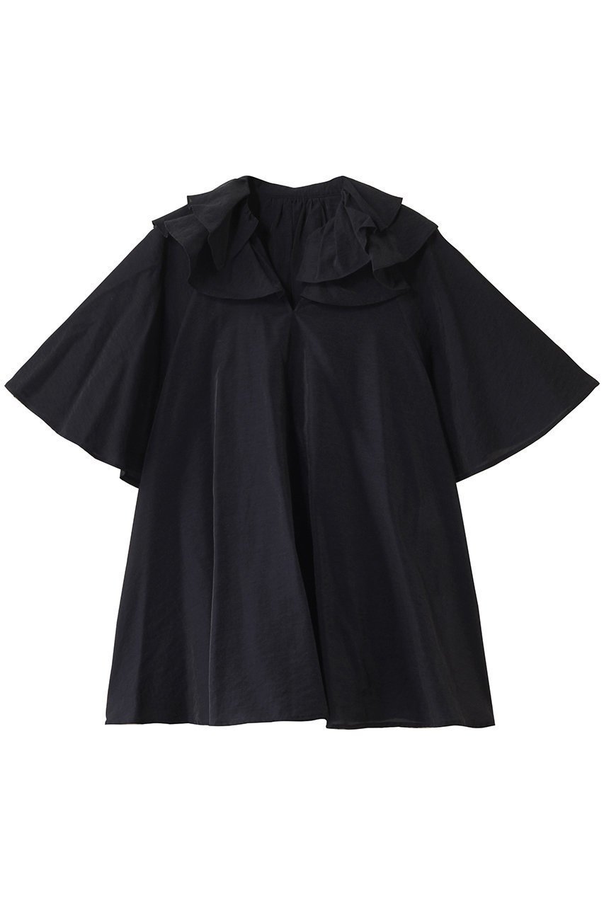 【ハウス オブ ロータス/HOUSE OF LOTUS】のダブルラッフルカラーブラウス インテリア・キッズ・メンズ・レディースファッション・服の通販 founy(ファニー) 　ファッション　Fashion　レディースファッション　WOMEN　トップス・カットソー　Tops/Tshirt　シャツ/ブラウス　Shirts/Blouses　シアー　Sheer　ショート　Short　スリーブ　Sleeve　フリル　Frills　NEW・新作・新着・新入荷　New Arrivals　ネイビー|ID: prp329100004550961 ipo3291000000032163786