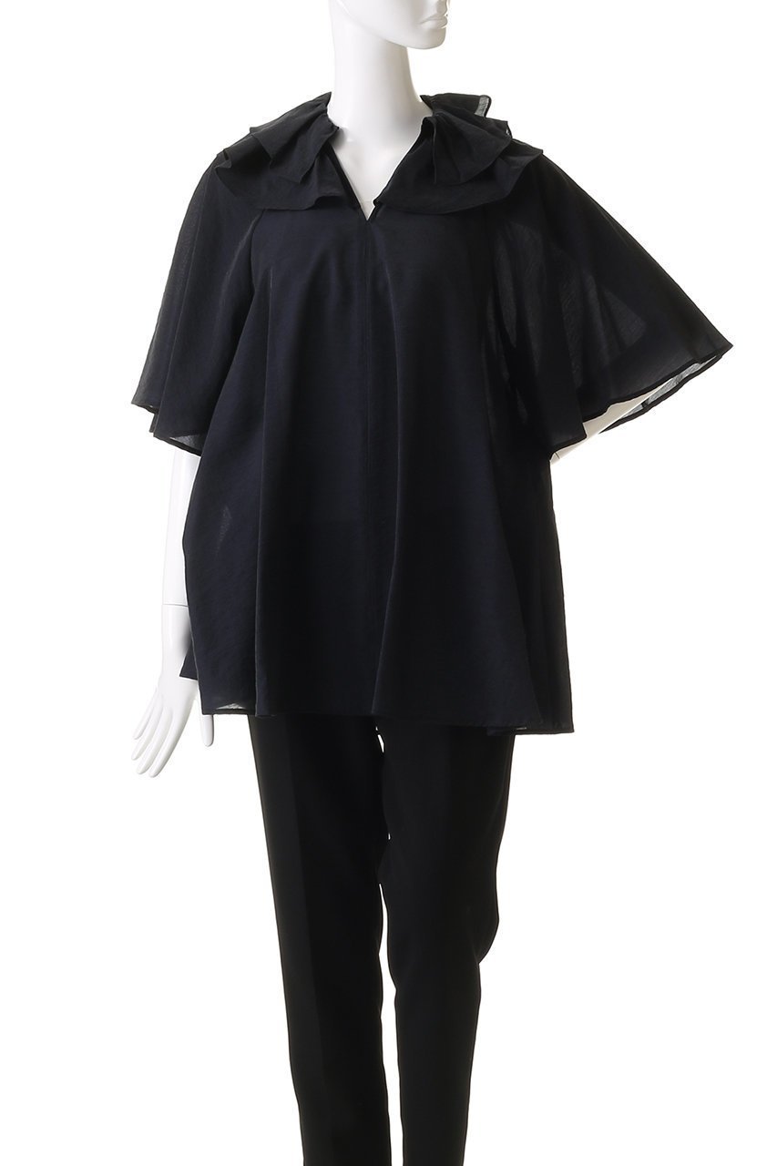 【ハウス オブ ロータス/HOUSE OF LOTUS】のダブルラッフルカラーブラウス 人気、トレンドファッション・服の通販 founy(ファニー) 　ファッション　Fashion　レディースファッション　WOMEN　トップス・カットソー　Tops/Tshirt　シャツ/ブラウス　Shirts/Blouses　シアー　Sheer　ショート　Short　スリーブ　Sleeve　フリル　Frills　NEW・新作・新着・新入荷　New Arrivals　other-2|ID: prp329100004550961 ipo3291000000032163787