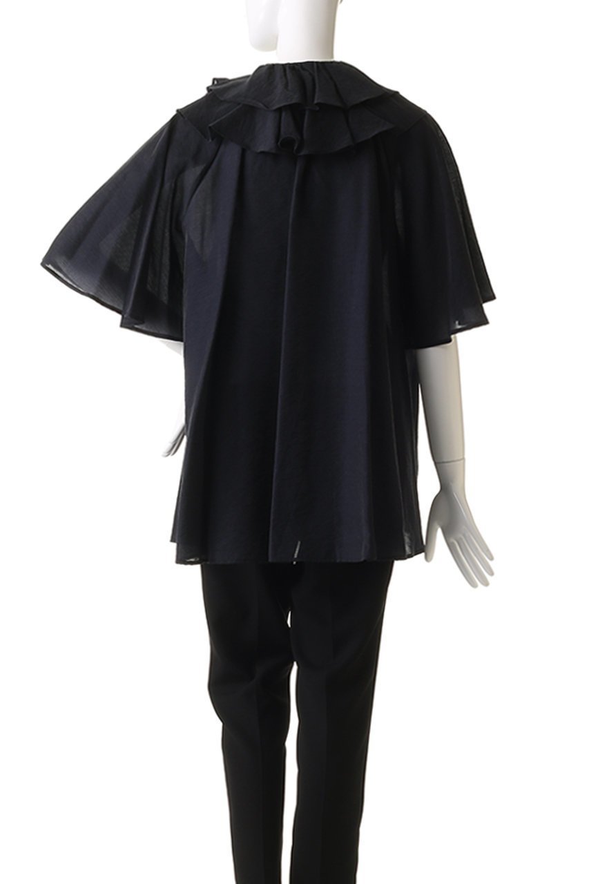 【ハウス オブ ロータス/HOUSE OF LOTUS】のダブルラッフルカラーブラウス 人気、トレンドファッション・服の通販 founy(ファニー) 　ファッション　Fashion　レディースファッション　WOMEN　トップス・カットソー　Tops/Tshirt　シャツ/ブラウス　Shirts/Blouses　シアー　Sheer　ショート　Short　スリーブ　Sleeve　フリル　Frills　NEW・新作・新着・新入荷　New Arrivals　other-4|ID: prp329100004550961 ipo3291000000032163789