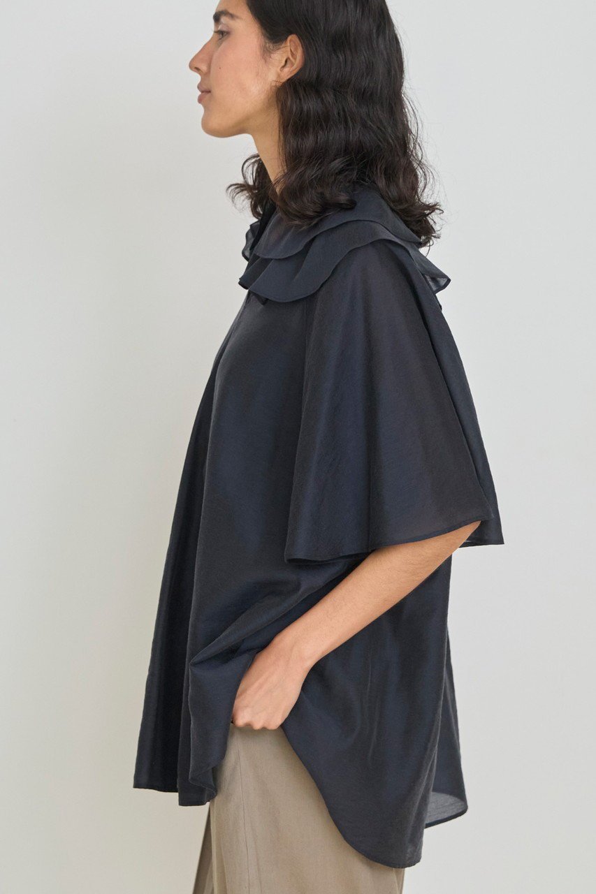 【ハウス オブ ロータス/HOUSE OF LOTUS】のダブルラッフルカラーブラウス 人気、トレンドファッション・服の通販 founy(ファニー) 　ファッション　Fashion　レディースファッション　Fashion for Women　トップス・カットソー　Cut & Sew Tops　シャツ・ブラウス・オフィスカジュアル　Elegant Blouses & Button-Ups　シアー　Sheer, See-Through　ショート　Short, Short Length　スリーブ　Sleeve, Long Sleeve / Short Sleeve　フリル　Frill, Ruffle　other-7|ID: prp329100004550961 ipo3291000000032807937