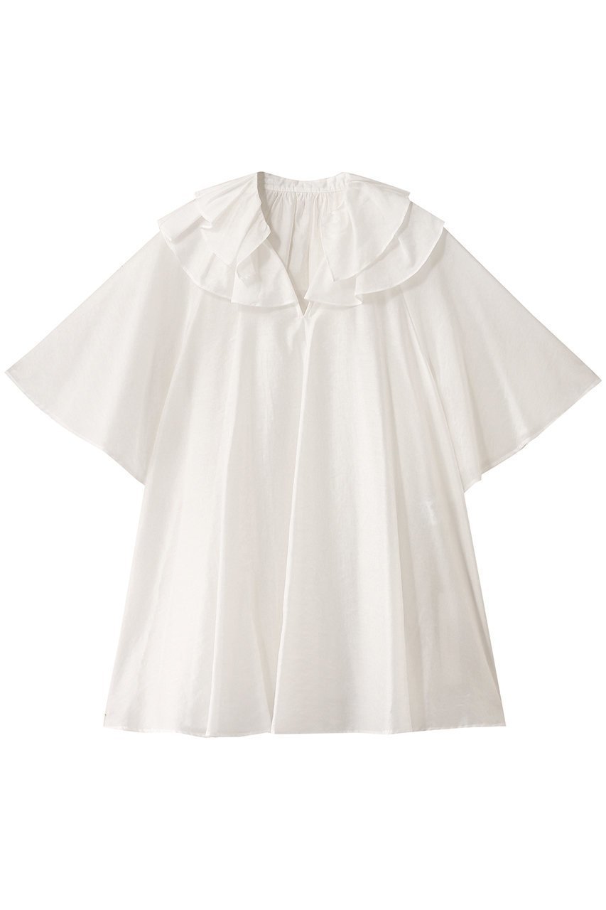 【ハウス オブ ロータス/HOUSE OF LOTUS】のダブルラッフルカラーブラウス 人気、トレンドファッション・服の通販 founy(ファニー) 　ファッション　Fashion　レディースファッション　Fashion for Women　トップス・カットソー　Cut & Sew Tops　シャツ・ブラウス・オフィスカジュアル　Elegant Blouses & Button-Ups　シアー　Sheer, See-Through　ショート　Short, Short Length　スリーブ　Sleeve, Long Sleeve / Short Sleeve　フリル　Frill, Ruffle　 other-1|ID: prp329100004550961 ipo3291000000034955112