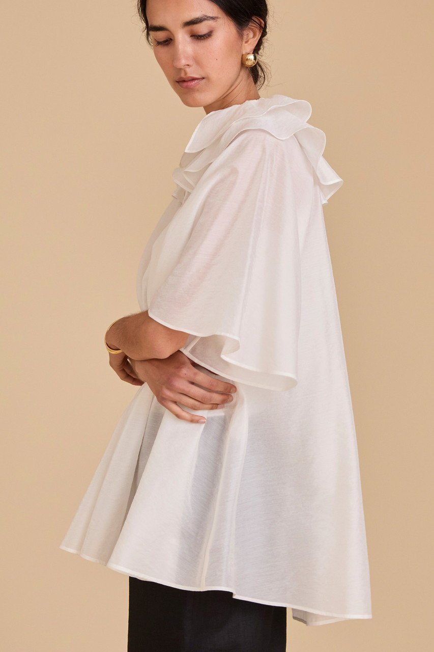 【ハウス オブ ロータス/HOUSE OF LOTUS】のダブルラッフルカラーブラウス 人気、トレンドファッション・服の通販 founy(ファニー) 　ファッション　Fashion　レディースファッション　Fashion for Women　トップス・カットソー　Cut & Sew Tops　シャツ・ブラウス・オフィスカジュアル　Elegant Blouses & Button-Ups　シアー　Sheer, See-Through　ショート　Short, Short Length　スリーブ　Sleeve, Long Sleeve / Short Sleeve　フリル　Frill, Ruffle　other-7|ID: prp329100004550961 ipo3291000000035690386