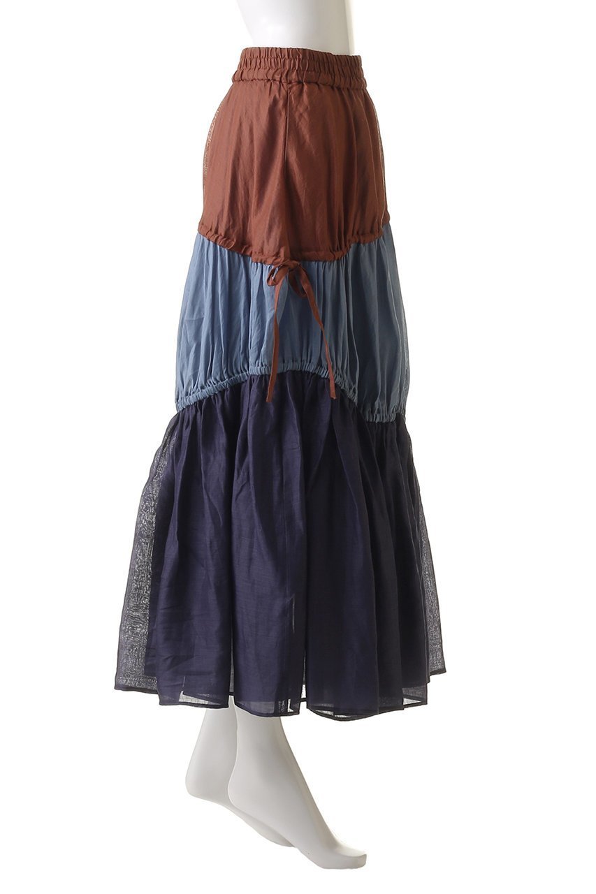 【ハウス オブ ロータス/HOUSE OF LOTUS】のマルチカラーリネンティアードスカート 人気、トレンドファッション・服の通販 founy(ファニー) 　ファッション　Fashion　レディースファッション　WOMEN　スカート　Skirt　ティアードスカート　Tiered Skirts　ロングスカート　Long Skirt　ティアードスカート　Tiered Skirt　ドローコード　Draw Cord　ブロック　Block　ロング　Long　夏　Summer　NEW・新作・新着・新入荷　New Arrivals　other-3|ID: prp329100004550962 ipo3291000000032163799