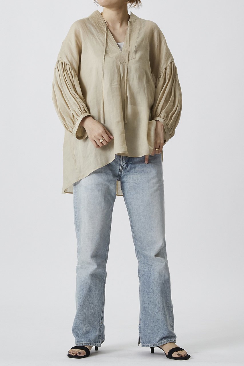 【プルミエ アロンディスモン/1er Arrondissement】のラミーツイルブラウス 人気、トレンドファッション・服の通販 founy(ファニー) 　ファッション　Fashion　レディースファッション　Fashion for Women　トップス・カットソー　Cut & Sew Tops　シャツ・ブラウス・オフィスカジュアル　Elegant Blouses & Button-Ups　エアリー　Airy Texture　スリーブ　Sleeve, Long Sleeve / Short Sleeve　リゾート　Resort, Vacation Style　ロング　Long, Long-Length　再入荷　Restock / Back in Stock　夏　Summer　other-7|ID: prp329100004550966 ipo3291000000032807982