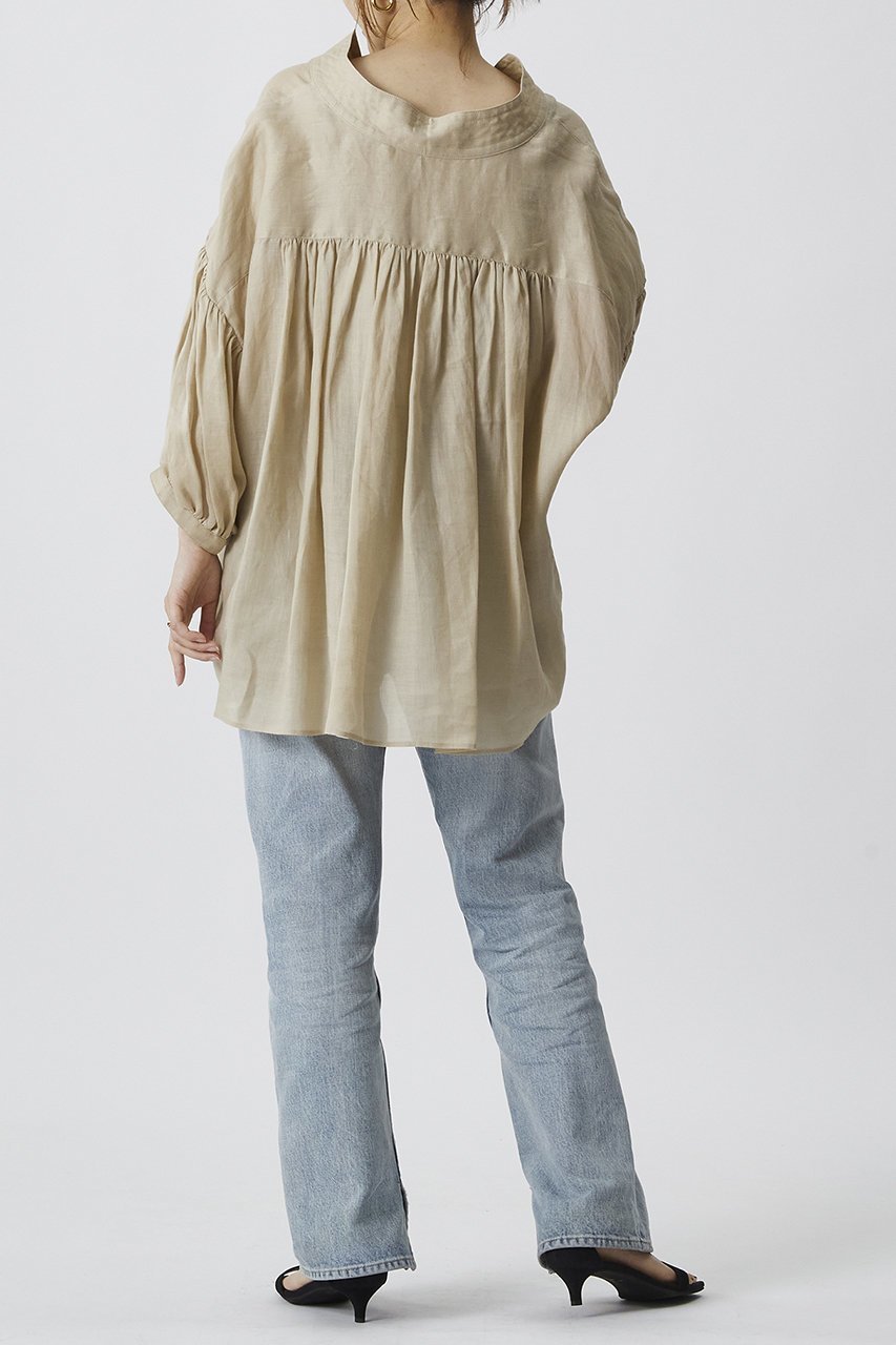 【プルミエ アロンディスモン/1er Arrondissement】のラミーツイルブラウス 人気、トレンドファッション・服の通販 founy(ファニー) 　ファッション　Fashion　レディースファッション　Fashion for Women　トップス・カットソー　Cut & Sew Tops　シャツ・ブラウス・オフィスカジュアル　Elegant Blouses & Button-Ups　エアリー　Airy Texture　スリーブ　Sleeve, Long Sleeve / Short Sleeve　リゾート　Resort, Vacation Style　ロング　Long, Long-Length　再入荷　Restock / Back in Stock　夏　Summer　other-8|ID: prp329100004550966 ipo3291000000032807983