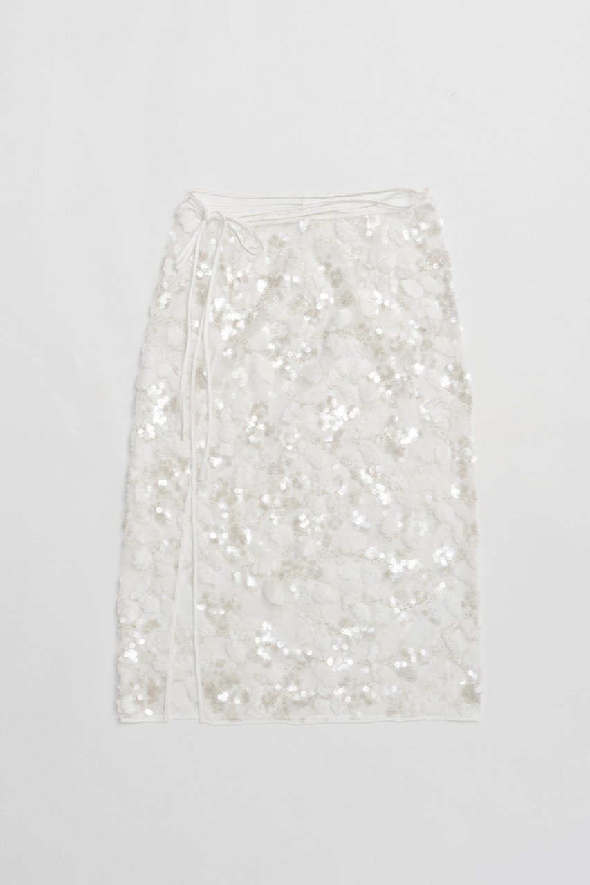 【プランク プロジェクト/PRANK PROJECT】のスパングルラップスカート / Spangle Wrap Skirt インテリア・キッズ・メンズ・レディースファッション・服の通販 founy(ファニー) 　ファッション　Fashion　レディースファッション　WOMEN　スカート　Skirt　ロングスカート　Long Skirt　スパンコール　Sequins　チュール　Tulle　ファブリック　Fabric　ラップ　Wrap　ロング　Long　NEW・新作・新着・新入荷　New Arrivals　WHT(ホワイト)|ID: prp329100004550994 ipo3291000000032164111