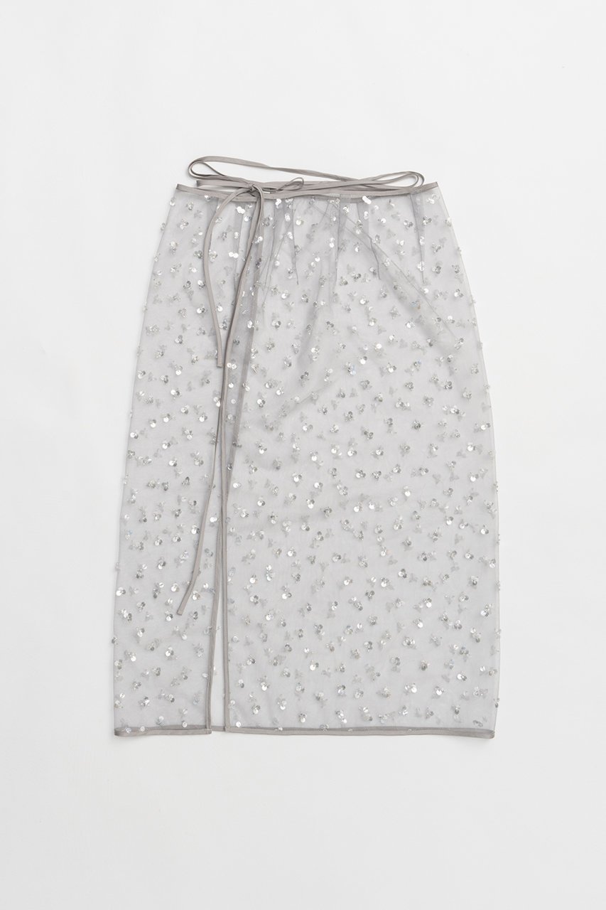 【プランク プロジェクト/PRANK PROJECT】のマルチエンブリッシュラップスカート / Multi-Embellished Wrap Skirt 人気、トレンドファッション・服の通販 founy(ファニー) 　ファッション　Fashion　レディースファッション　WOMEN　スカート　Skirt　ロングスカート　Long Skirt　オーガンジー　Organdy　スパンコール　Sequins　チュール　Tulle　ファブリック　Fabric　ラップ　Wrap　ロング　Long　NEW・新作・新着・新入荷　New Arrivals　 other-1|ID: prp329100004550995 ipo3291000000032164123