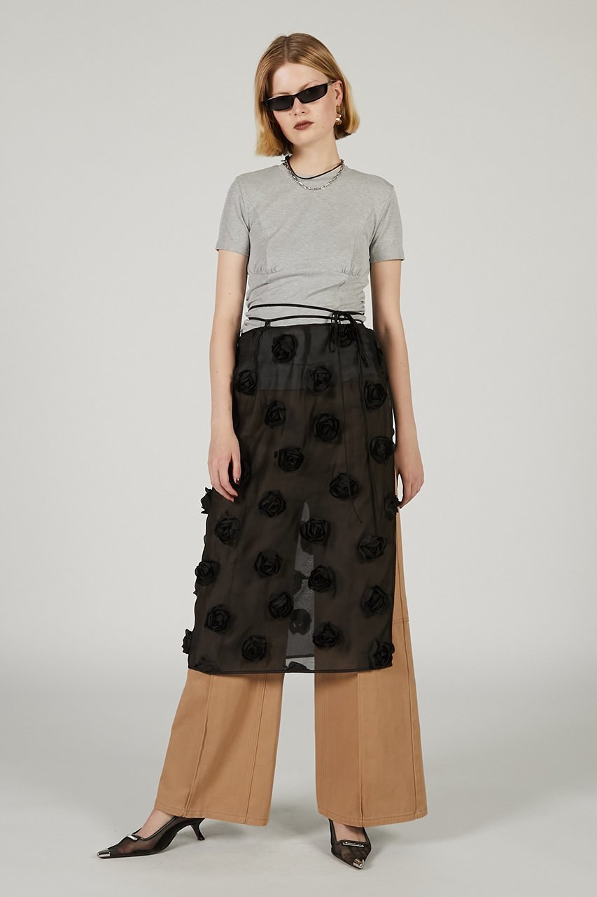 【プランク プロジェクト/PRANK PROJECT】のマルチエンブリッシュラップスカート / Multi-Embellished Wrap Skirt 人気、トレンドファッション・服の通販 founy(ファニー) 　ファッション　Fashion　レディースファッション　WOMEN　スカート　Skirt　ロングスカート　Long Skirt　オーガンジー　Organdy　スパンコール　Sequins　チュール　Tulle　ファブリック　Fabric　ラップ　Wrap　ロング　Long　NEW・新作・新着・新入荷　New Arrivals　other-5|ID: prp329100004550995 ipo3291000000032164133