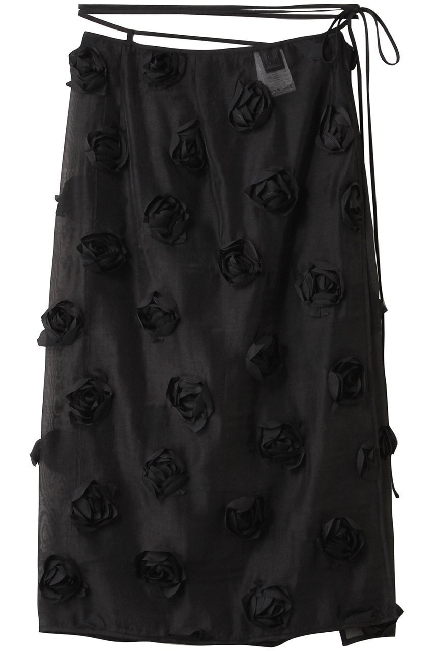 【プランク プロジェクト/PRANK PROJECT】のマルチエンブリッシュラップスカート / Multi-Embellished Wrap Skirt インテリア・キッズ・メンズ・レディースファッション・服の通販 founy(ファニー) 　ファッション　Fashion　レディースファッション　Fashion for Women　スカート　Skirts　ロングスカート　Long Skirts / Maxi & Midi Skirts　オーガンジー　Organza Fabric　スパンコール　Sequins, Sequin Embellishment　チュール　Tulip, Tulip Motif　ファブリック　Fabric, Textile　ラップ　Wrap, Wrap Design　ロング　Long, Long-Length　BLK(ブラック)|ID: prp329100004550995 ipo3291000000032812898