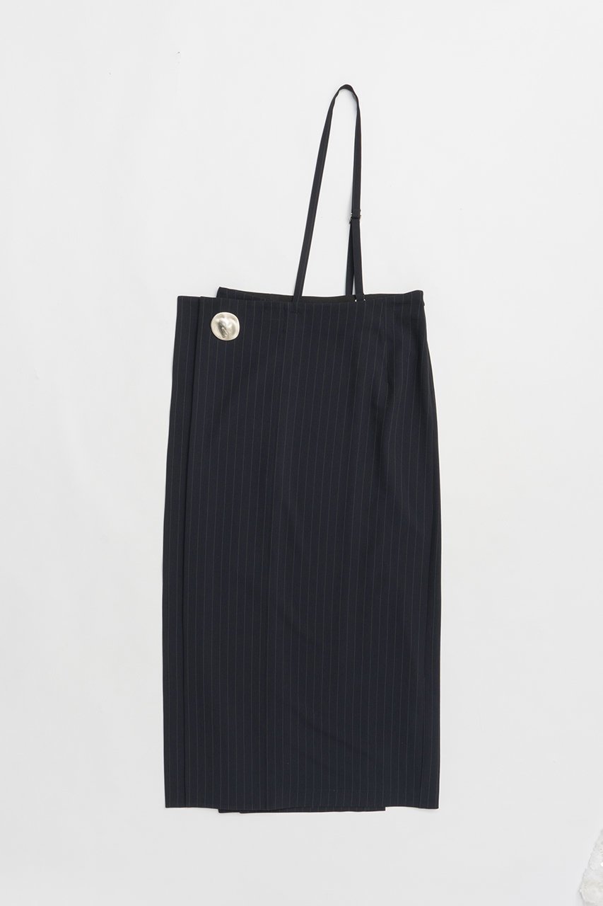 【プランク プロジェクト/PRANK PROJECT】のメタルモチーフローウエストスカート / Metal Motif Low Waist Skirt インテリア・キッズ・メンズ・レディースファッション・服の通販 founy(ファニー) 　ファッション　Fashion　レディースファッション　Ladies' Fashion Online　スカート　Skirt　ロングスカート　Long Skirt　サテン　Satin　ショルダー　Shoulder　ストライプ　Stripe　ツイル　Twill　ドレープ　Drape　マキシ　Maxi　メタル　Metal　モチーフ　Motif　ロング　Long　ワンショル　One Shoulder　エレガント 上品　Elegant　NVY(ネイビー)|ID: prp329100004550996 ipo3291000000032164144