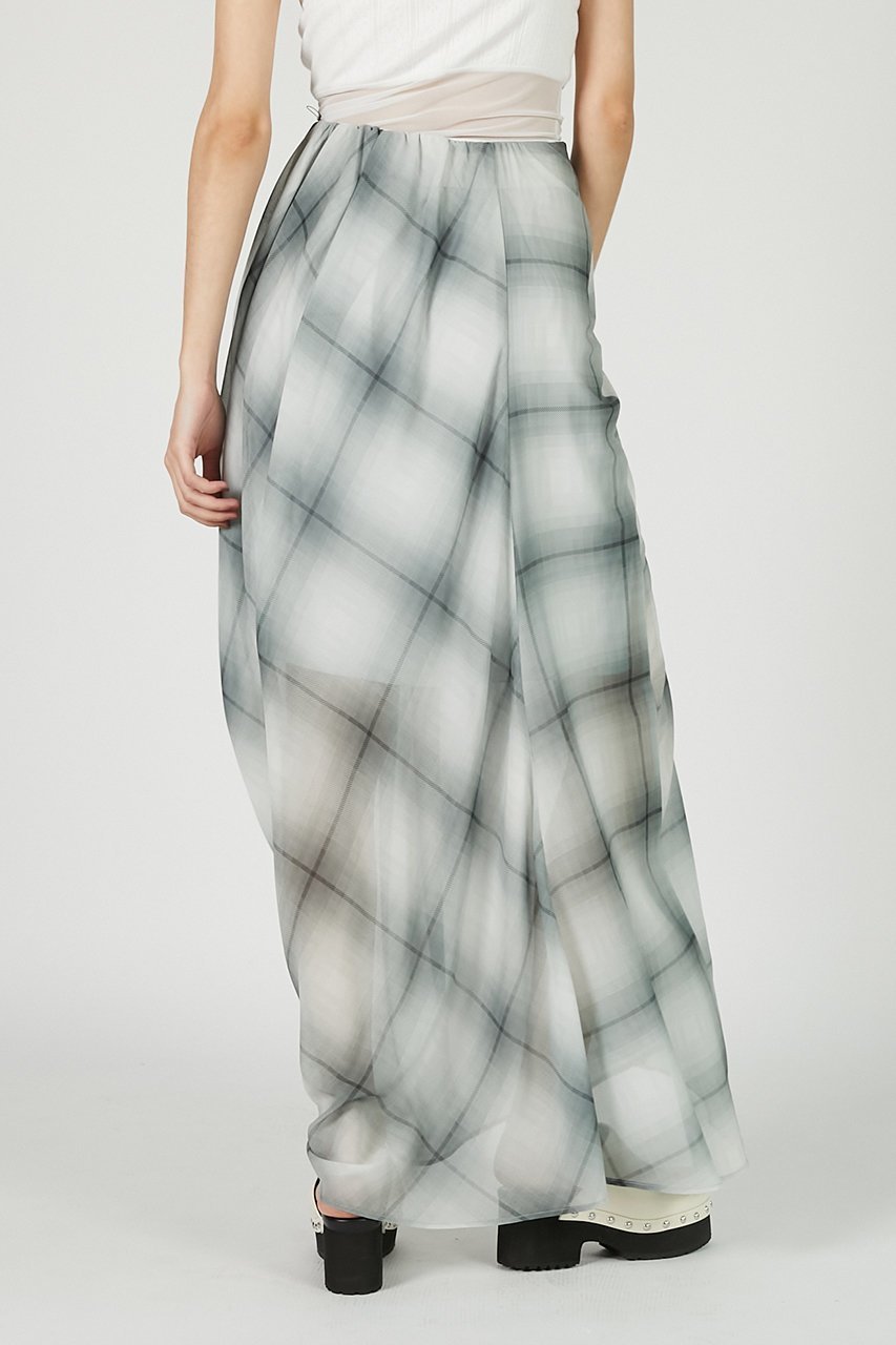 【プランク プロジェクト/PRANK PROJECT】のドレープシアーチェックスカート / Draped Sheer Check Skirt 人気、トレンドファッション・服の通販 founy(ファニー) 　ファッション　Fashion　レディースファッション　WOMEN　スカート　Skirt　ロングスカート　Long Skirt　おすすめ　Recommend　グラデーション　Gradation　シフォン　Chiffon　チェック　Check　ドレープ　Drape　ノースリーブ　No Sleeve　プリント　Print　モノトーン　Monotone　ロング　Long　NEW・新作・新着・新入荷　New Arrivals　other-5|ID: prp329100004550997 ipo3291000000032164167