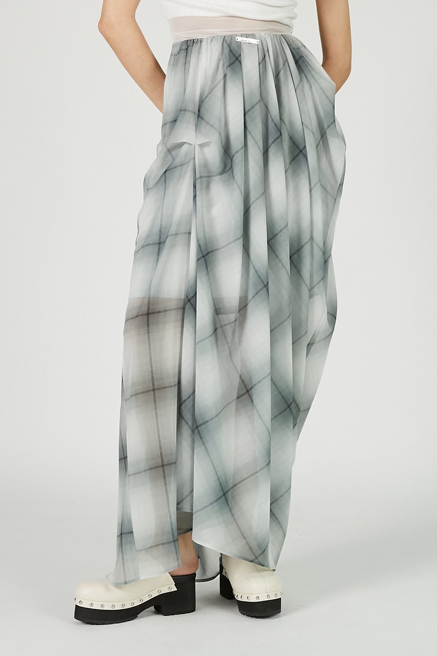 【プランク プロジェクト/PRANK PROJECT】のドレープシアーチェックスカート / Draped Sheer Check Skirt 人気、トレンドファッション・服の通販 founy(ファニー) 　ファッション　Fashion　レディースファッション　WOMEN　スカート　Skirt　ロングスカート　Long Skirt　おすすめ　Recommend　グラデーション　Gradation　シフォン　Chiffon　チェック　Check　ドレープ　Drape　ノースリーブ　No Sleeve　プリント　Print　モノトーン　Monotone　ロング　Long　NEW・新作・新着・新入荷　New Arrivals　other-7|ID: prp329100004550997 ipo3291000000032164169