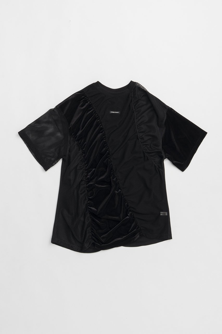 【プランク プロジェクト/PRANK PROJECT】のメッシュギャザーTEE / Mesh Gathered Tee 人気、トレンドファッション・服の通販 founy(ファニー) 　ファッション　Fashion　レディースファッション　WOMEN　トップス・カットソー　Tops/Tshirt　シャツ/ブラウス　Shirts/Blouses　ロング / Tシャツ　T-Shirts　カットソー　Cut and Sewn　ギャザー　Gather　ショート　Short　スポーティ　Sporty　スリーブ　Sleeve　ベロア　Velor　メッシュ　Mesh　NEW・新作・新着・新入荷　New Arrivals　 other-1|ID: prp329100004551003 ipo3291000000032164253