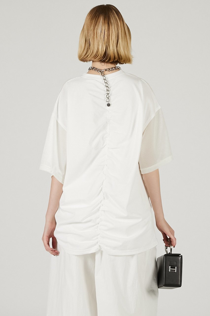 【プランク プロジェクト/PRANK PROJECT】のメッシュギャザーTEE / Mesh Gathered Tee 人気、トレンドファッション・服の通販 founy(ファニー) 　ファッション　Fashion　レディースファッション　WOMEN　トップス・カットソー　Tops/Tshirt　シャツ/ブラウス　Shirts/Blouses　ロング / Tシャツ　T-Shirts　カットソー　Cut and Sewn　ギャザー　Gather　ショート　Short　スポーティ　Sporty　スリーブ　Sleeve　ベロア　Velor　メッシュ　Mesh　NEW・新作・新着・新入荷　New Arrivals　other-8|ID: prp329100004551003 ipo3291000000032164266