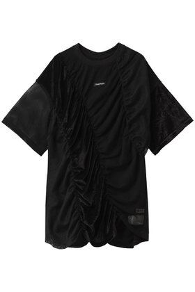【プランク プロジェクト/PRANK PROJECT】 メッシュギャザーTEE / Mesh Gathered Tee人気、トレンドファッション・服の通販 founy(ファニー) ファッション Fashion レディースファッション Fashion for Women トップス・カットソー Cut & Sew Tops シャツ・ブラウス・オフィスカジュアル Elegant Blouses & Button-Ups ロングTシャツ・Tシャツ Longline T-Shirts & Tees カットソー・ベーシックTシャツ Cut-and-Sewn Tops / Stretch Tees & Basics ギャザー Gathered, Ruffled ショート Short, Short Length スポーティ Sporty, Casual Athletic スリーブ Sleeve, Long Sleeve / Short Sleeve ベロア Velour, Soft Velvet メッシュ Mesh, Net Fabric |ID:prp329100004551003