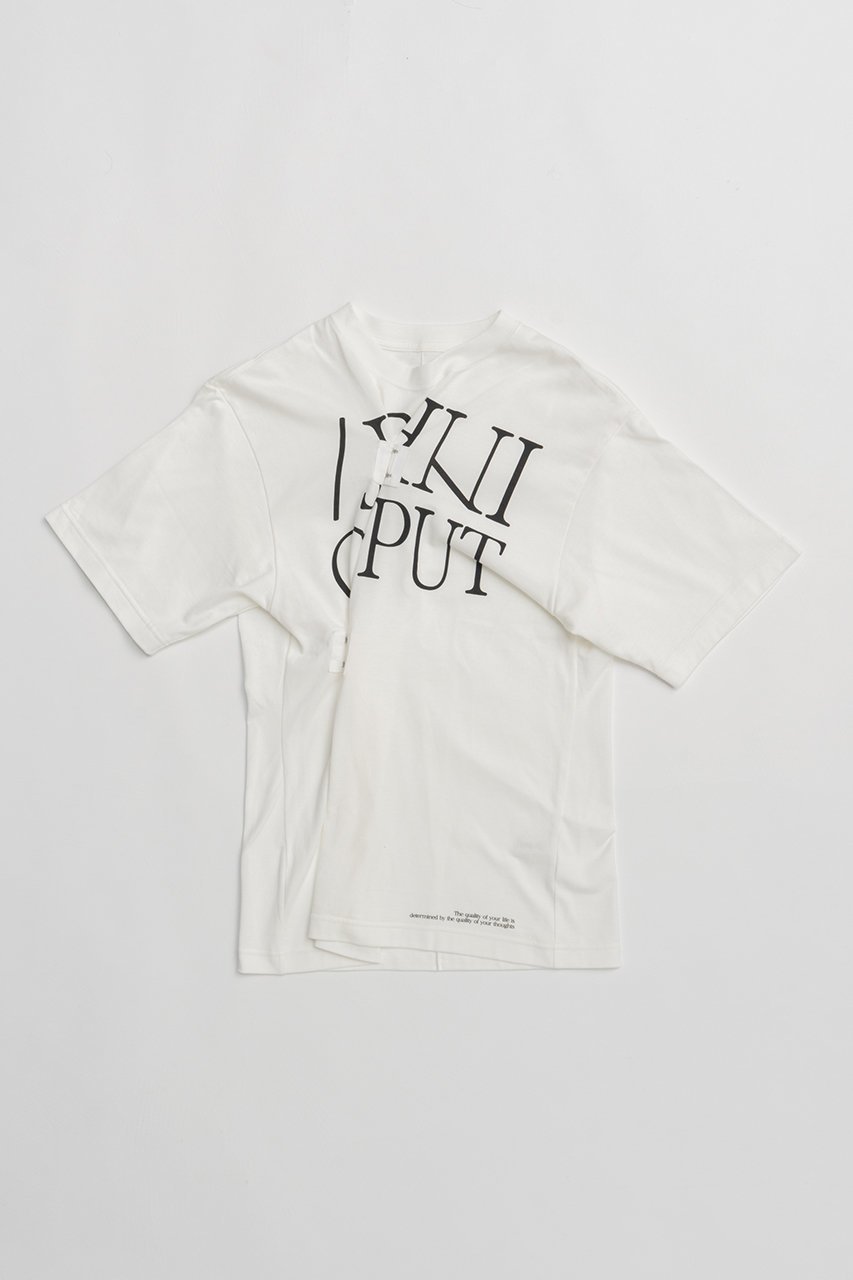 【プランク プロジェクト/PRANK PROJECT】のツイストロゴトップ / Twisted Logo Top インテリア・キッズ・メンズ・レディースファッション・服の通販 founy(ファニー) 　ファッション　Fashion　レディースファッション　WOMEN　トップス・カットソー　Tops/Tshirt　シャツ/ブラウス　Shirts/Blouses　ロング / Tシャツ　T-Shirts　カットソー　Cut and Sewn　アシンメトリー　Asymmetry　グラフィック　Graphic　シェイプ　Shape　ショート　Short　スリーブ　Sleeve　ボトム　Bottom　ワイド　Wide　NEW・新作・新着・新入荷　New Arrivals　WHT(ホワイト)|ID: prp329100004551004 ipo3291000000032164273