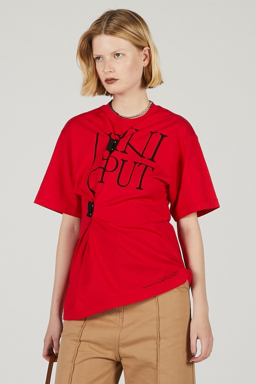 【プランク プロジェクト/PRANK PROJECT】のツイストロゴトップ / Twisted Logo Top 人気、トレンドファッション・服の通販 founy(ファニー) 　ファッション　Fashion　レディースファッション　WOMEN　トップス・カットソー　Tops/Tshirt　シャツ/ブラウス　Shirts/Blouses　ロング / Tシャツ　T-Shirts　カットソー　Cut and Sewn　アシンメトリー　Asymmetry　グラフィック　Graphic　シェイプ　Shape　ショート　Short　スリーブ　Sleeve　ボトム　Bottom　ワイド　Wide　NEW・新作・新着・新入荷　New Arrivals　other-5|ID: prp329100004551004 ipo3291000000032164278