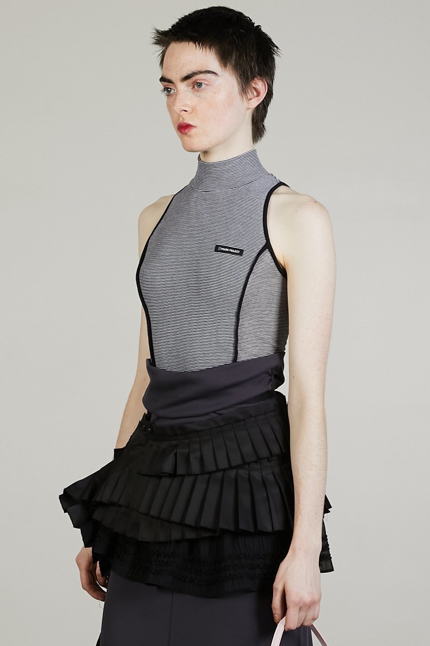 【プランク プロジェクト/PRANK PROJECT】のハイネックアメスリトップ / High Neck American Sleeve Top 人気、トレンドファッション・服の通販 founy(ファニー) 　ファッション　Fashion　レディースファッション　WOMEN　トップス・カットソー　Tops/Tshirt　シャツ/ブラウス　Shirts/Blouses　ロング / Tシャツ　T-Shirts　カットソー　Cut and Sewn　カッティング　Cutting　シアー　Sheer　ショート　Short　シンプル　Simple　スリーブ　Sleeve　ハイネック　High Neck　バランス　Balance　パイピング　Piping　NEW・新作・新着・新入荷　New Arrivals　other-7|ID: prp329100004551006 ipo3291000000032164315
