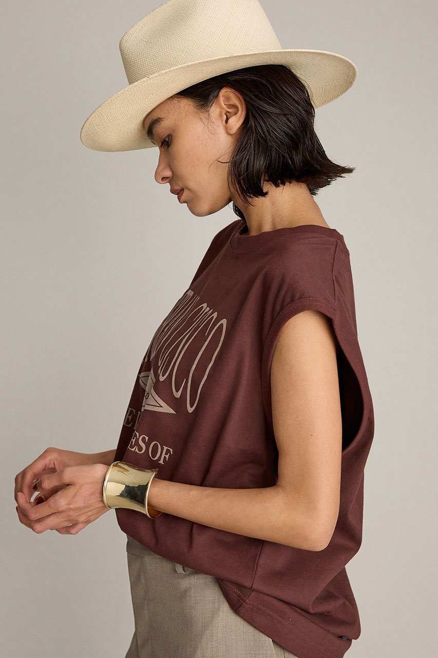 【ブリル/BRILL】のJ.J. mercerノースリーブ 人気、トレンドファッション・服の通販 founy(ファニー) 　ファッション　Fashion　レディースファッション　Fashion for Women　トップス・カットソー　Cut & Sew Tops　キャミソール&ノースリーブ　Camisoles & Sleeveless Tops　シャツ・ブラウス・オフィスカジュアル　Elegant Blouses & Button-Ups　ロングTシャツ・Tシャツ　Longline T-Shirts & Tees　カットソー・ベーシックTシャツ　Cut-and-Sewn Tops / Stretch Tees & Basics　インナー　Innerwear　キャミソール　Camisole, Spaghetti Strap Top　タンク　Tank Top, Sleeveless Top　ノースリーブ　Sleeveless, No-Sleeve　プリント　Print, Printed Pattern　ヴィンテージ　Vintage Style　再入荷　Restock / Back in Stock　other-3|ID: prp329100004551011 ipo3291000000032164366