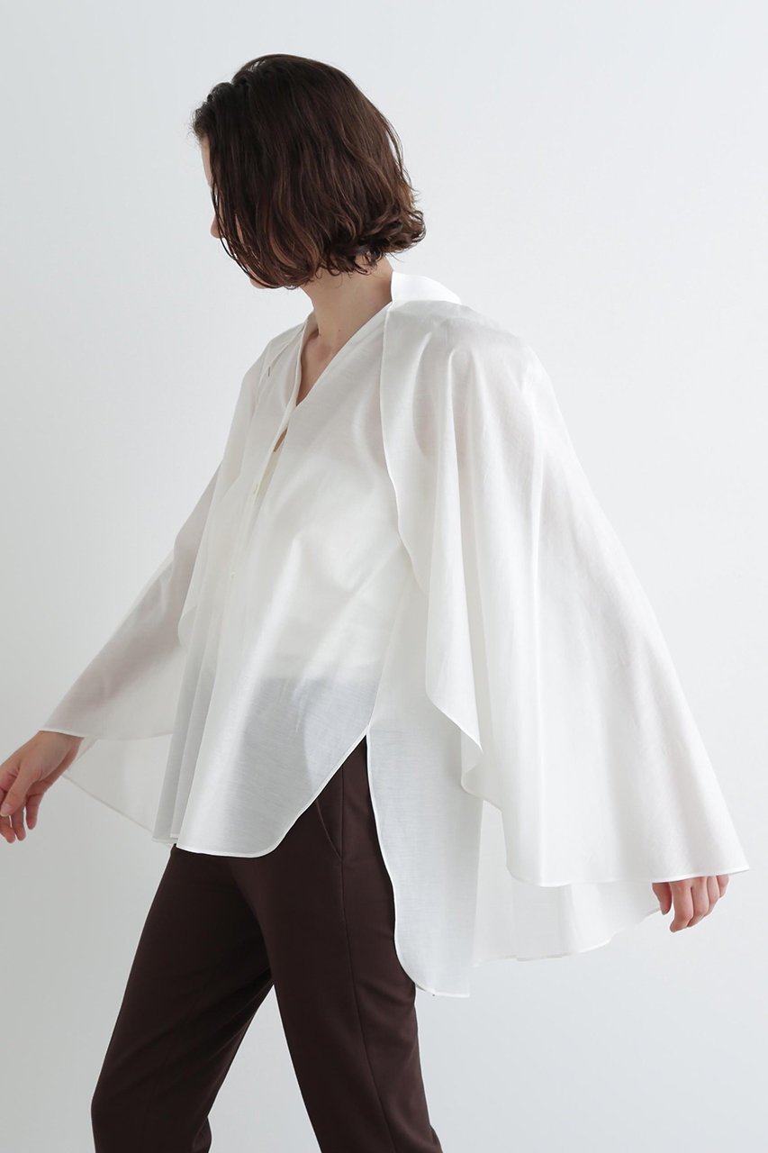 【ル フィル/LE PHIL】のシアーケープブラウス 人気、トレンドファッション・服の通販 founy(ファニー) 　ファッション　Fashion　レディースファッション　Fashion for Women　トップス・カットソー　Cut & Sew Tops　シャツ・ブラウス・オフィスカジュアル　Elegant Blouses & Button-Ups　クラシック　Classic, Timeless Style　シアー　Sheer, See-Through　シンプル　Simple, Minimal　スタンダード　Standard, Basic　スリーブ　Sleeve, Long Sleeve / Short Sleeve　ロング　Long, Long-Length　other-2|ID: prp329100004551020 ipo3291000000032423101