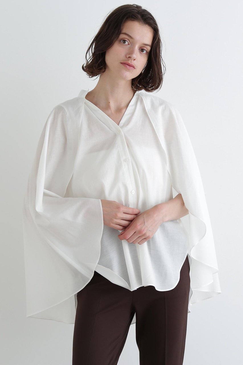 【ル フィル/LE PHIL】のシアーケープブラウス 人気、トレンドファッション・服の通販 founy(ファニー) 　ファッション　Fashion　レディースファッション　Fashion for Women　トップス・カットソー　Cut & Sew Tops　シャツ・ブラウス・オフィスカジュアル　Elegant Blouses & Button-Ups　クラシック　Classic, Timeless Style　シアー　Sheer, See-Through　シンプル　Simple, Minimal　スタンダード　Standard, Basic　スリーブ　Sleeve, Long Sleeve / Short Sleeve　ロング　Long, Long-Length　other-4|ID: prp329100004551020 ipo3291000000032423103