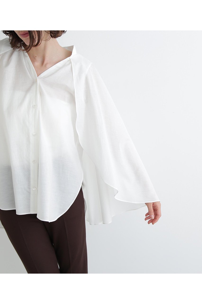 【ル フィル/LE PHIL】のシアーケープブラウス 人気、トレンドファッション・服の通販 founy(ファニー) 　ファッション　Fashion　レディースファッション　Fashion for Women　トップス・カットソー　Cut & Sew Tops　シャツ・ブラウス・オフィスカジュアル　Elegant Blouses & Button-Ups　クラシック　Classic, Timeless Style　シアー　Sheer, See-Through　シンプル　Simple, Minimal　スタンダード　Standard, Basic　スリーブ　Sleeve, Long Sleeve / Short Sleeve　ロング　Long, Long-Length　other-8|ID: prp329100004551020 ipo3291000000032423107