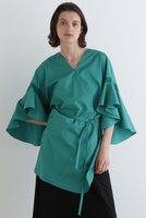 【ル フィル/LE PHIL】のラッフルスリーブロングブラウス 人気、トレンドファッション・服の通販 founy(ファニー) ファッション Fashion レディースファッション Fashion for Women トップス・カットソー Cut & Sew Tops シャツ・ブラウス・オフィスカジュアル Elegant Blouses & Button-Ups オケージョン Occasion Wear ショート Short, Short Length スタンダード Standard, Basic スリーブ Sleeve, Long Sleeve / Short Sleeve ラッフル Ruffle, Frill ロング Long, Long-Length 夏 Summer |ID:prp329100004551021