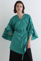 【ル フィル/LE PHIL】のラッフルスリーブロングブラウス グリーン|ID:prp329100004551021