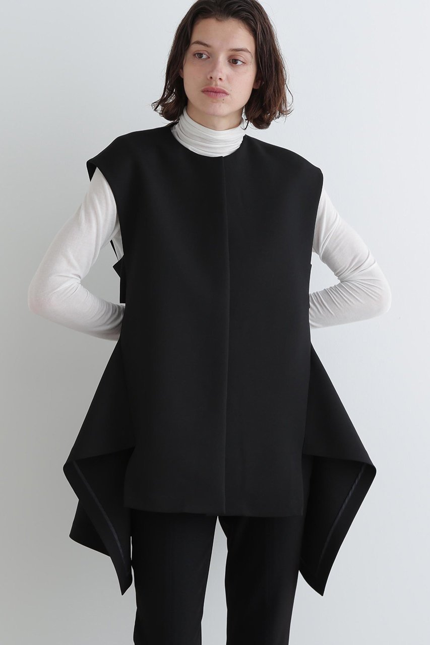 【ル フィル/LE PHIL】のマトラッセトリプルクロスヘムジレ インテリア・キッズ・メンズ・レディースファッション・服の通販 founy(ファニー) 　ファッション　Fashion　レディースファッション　Fashion for Women　アウター　Coat / Outerwear Collection　レディースジャケット・軽アウター　Jackets　ジャケット　Jacket, Outerwear　スタンダード　Standard, Basic　ベスト　Vest, Waistcoat　定番　Standard, Basic Item　ブラック|ID: prp329100004551022 ipo3291000000035699897