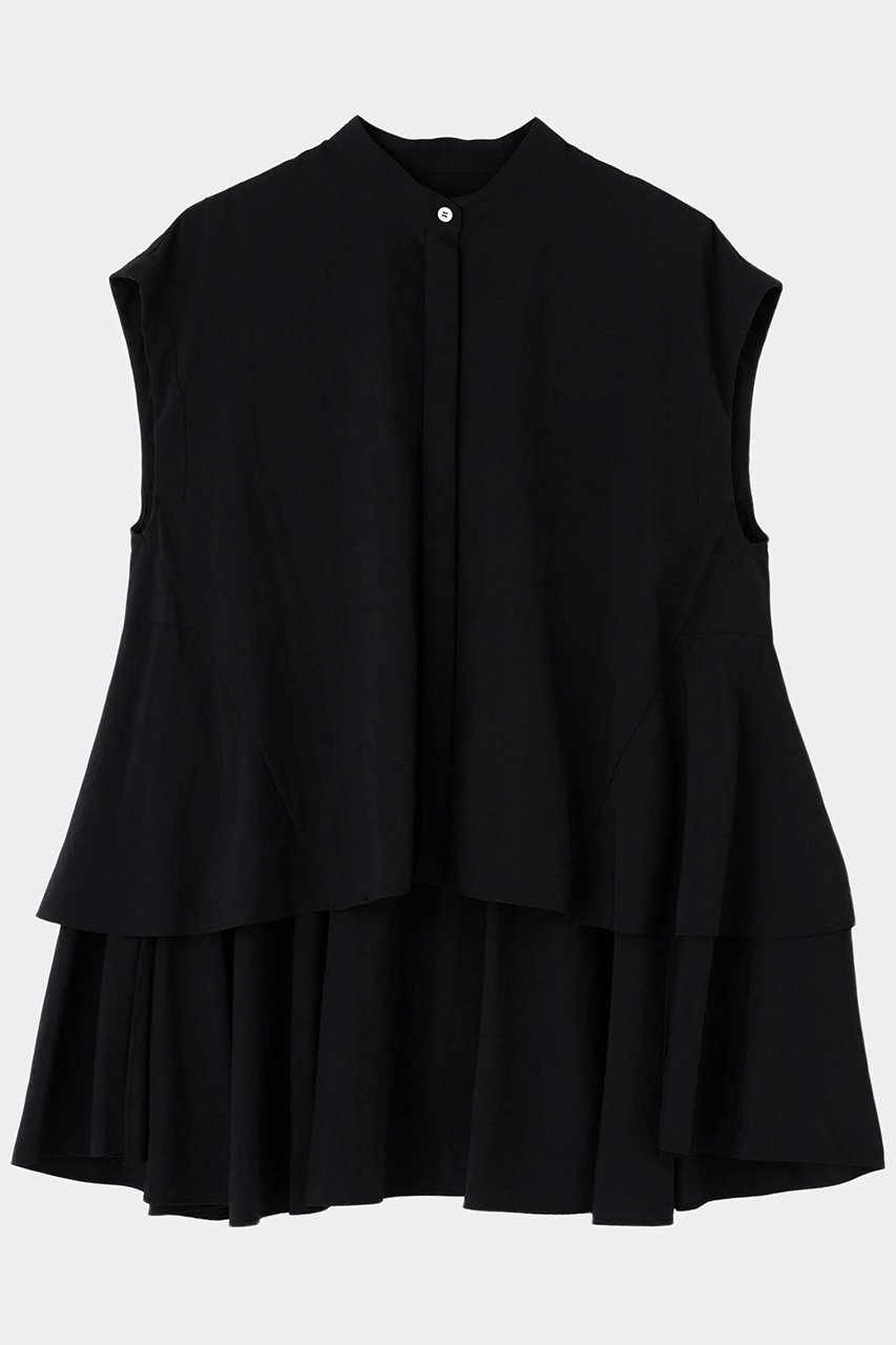 【ル フィル/LE PHIL】のナイロンテックブラウス インテリア・キッズ・メンズ・レディースファッション・服の通販 founy(ファニー) 　ファッション　Fashion　レディースファッション　Fashion for Women　トップス・カットソー　Cut & Sew Tops　シャツ・ブラウス・オフィスカジュアル　Elegant Blouses & Button-Ups　ショート　Short, Short Length　スタンダード　Standard, Basic　スリーブ　Sleeve, Long Sleeve / Short Sleeve　ティアード　Tiered, Tiered Style　ハイネック　High Neck, Mock Neck　パーティ　Party, Party Style　フロント　Front, Front Design　ミックス　Mix, Mixed Style　ブラック|ID: prp329100004551023 ipo3291000000036063076