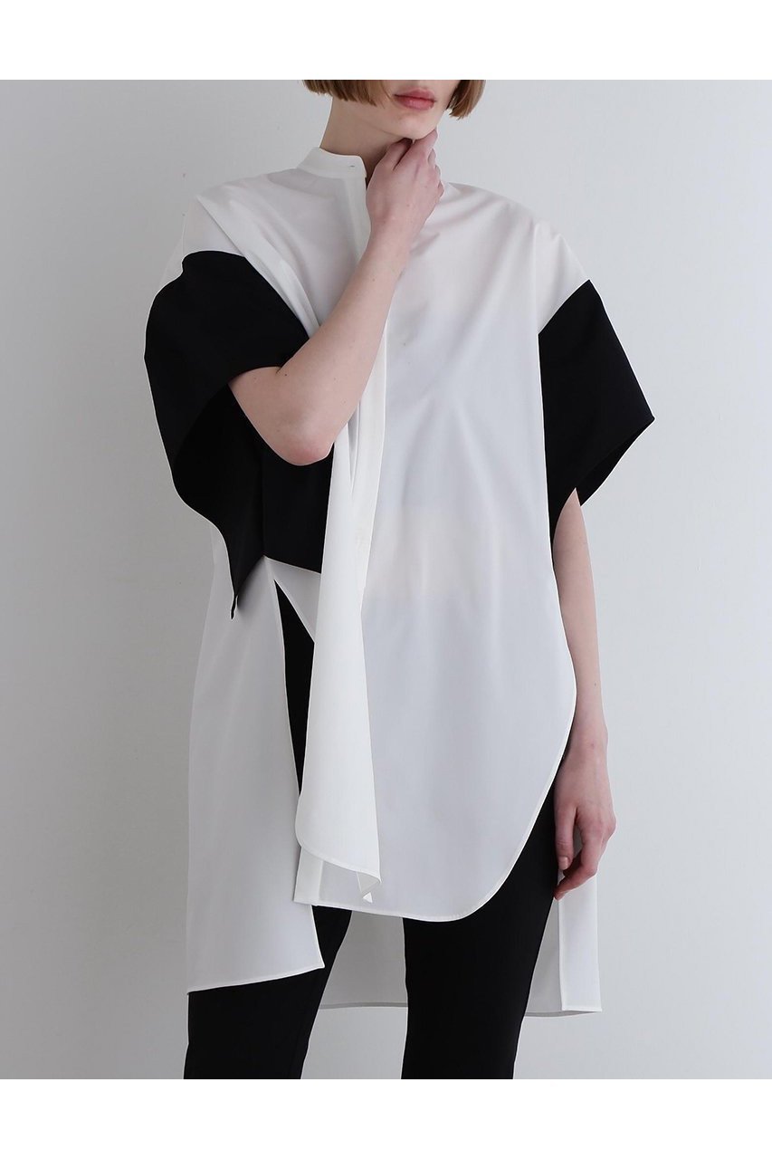 【ル フィル/LE PHIL】のSOLOTEXツイルバイカラーブラウス インテリア・キッズ・メンズ・レディースファッション・服の通販 founy(ファニー) 　ファッション　Fashion　レディースファッション　WOMEN　トップス・カットソー　Tops/Tshirt　シャツ/ブラウス　Shirts/Blouses　ショート　Short　シンプル　Simple　スクエア　Square　スタンダード　Standard　スリーブ　Sleeve　マニッシュ　Mannish　モダン　Modern　リラックス　Relax　ホワイト|ID: prp329100004551026 ipo3291000000032164498