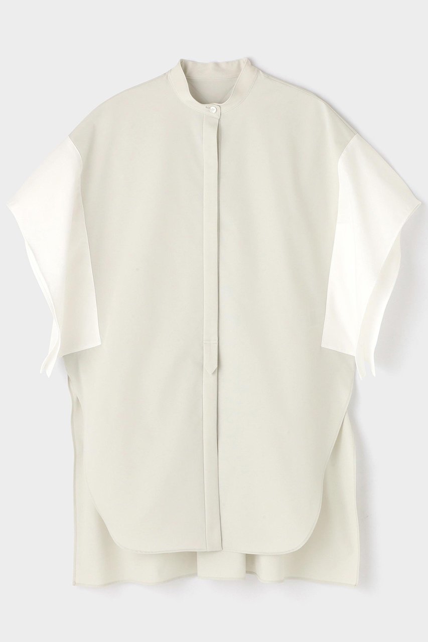 【ル フィル/LE PHIL】のSOLOTEXツイルバイカラーブラウス インテリア・キッズ・メンズ・レディースファッション・服の通販 founy(ファニー) 　ファッション　Fashion　レディースファッション　Fashion for Women　トップス・カットソー　Cut & Sew Tops　シャツ・ブラウス・オフィスカジュアル　Elegant Blouses & Button-Ups　ショート　Short, Short Length　シンプル　Simple, Minimal　スクエア　Square, Square Shape　スタンダード　Standard, Basic　スリーブ　Sleeve, Long Sleeve / Short Sleeve　マニッシュ　Mannish, Boyish　モダン　Modern, Contemporary　リラックス　Relax, Relaxed Fit　ベージュ|ID: prp329100004551026 ipo3291000000035738988