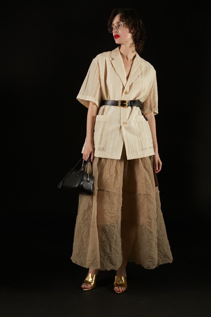 【プランク プロジェクト/PRANK PROJECT】のクリンクルオーガンザスカート / Crinkle Organza Skirt 人気、トレンドファッション・服の通販 founy(ファニー) 　ファッション　Fashion　レディースファッション　WOMEN　スカート　Skirt　ロングスカート　Long Skirt　おすすめ　Recommend　オーガンジー　Organdy　シアー　Sheer　ダウン　Down　チュール　Tulle　ドレス　Dress　ロマンティック　Romantic　ロング　Long　ワッシャー　Washer　再入荷　Restock/Back In Stock/Re Arrival　other-6|ID: prp329100004551038 ipo3291000000032166285