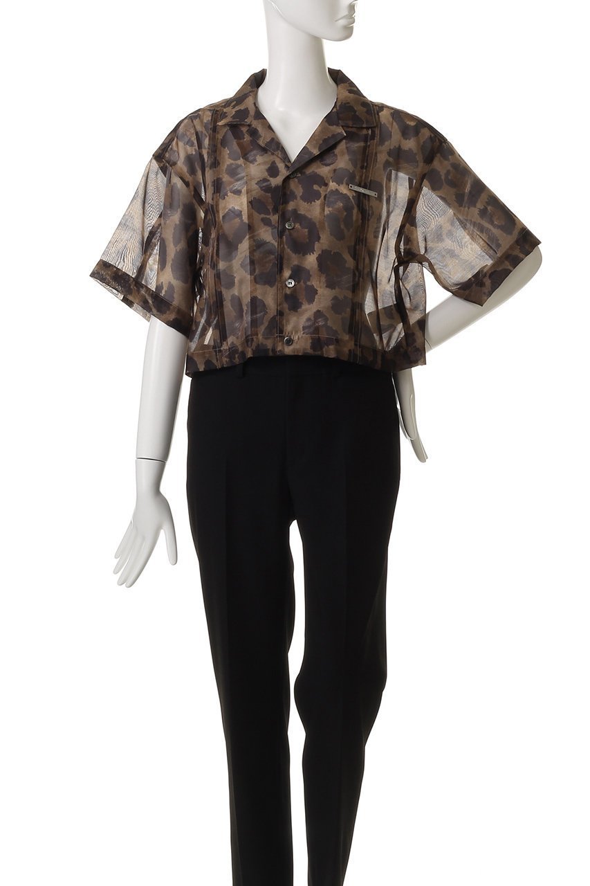 【プランク プロジェクト/PRANK PROJECT】のレオパードプリントシアーシャツ / Leopard Print Sheer Shirt 人気、トレンドファッション・服の通販 founy(ファニー) 　ファッション　Fashion　レディースファッション　Fashion for Women　トップス・カットソー　Cut & Sew Tops　シャツ・ブラウス・オフィスカジュアル　Elegant Blouses & Button-Ups　おすすめ　Recommended / Our Picks　シアー　Sheer, See-Through　ショート　Short, Short Length　スリーブ　Sleeve, Long Sleeve / Short Sleeve　バランス　Balance, Style Balance　マキシ　Maxi, Full Length　ワイド　Wide, Wide Fit　エレガント 上品　Elegant　other-2|ID: prp329100004551043 ipo3291000000035837770