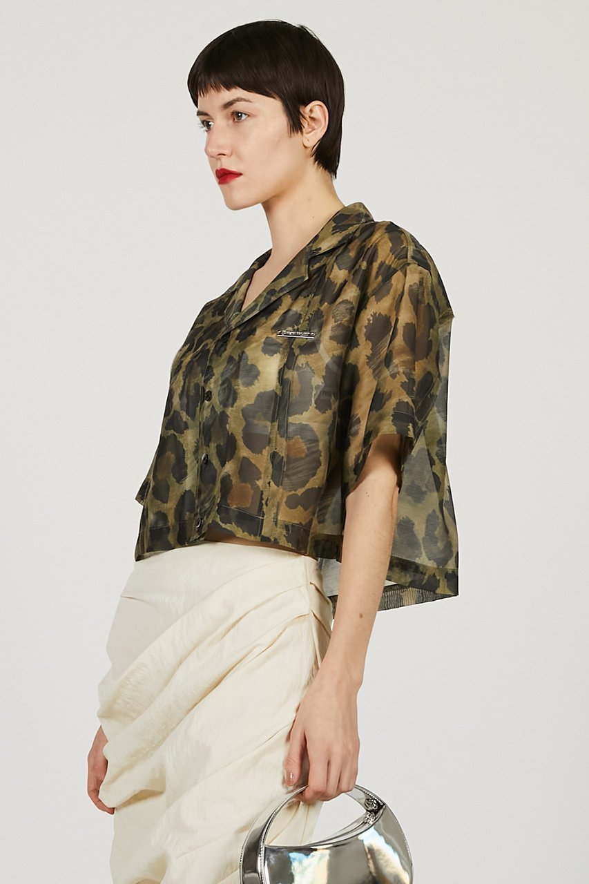 【プランク プロジェクト/PRANK PROJECT】のレオパードプリントシアーシャツ / Leopard Print Sheer Shirt 人気、トレンドファッション・服の通販 founy(ファニー) 　ファッション　Fashion　レディースファッション　Fashion for Women　トップス・カットソー　Cut & Sew Tops　シャツ・ブラウス・オフィスカジュアル　Elegant Blouses & Button-Ups　おすすめ　Recommended / Our Picks　シアー　Sheer, See-Through　ショート　Short, Short Length　スリーブ　Sleeve, Long Sleeve / Short Sleeve　バランス　Balance, Style Balance　マキシ　Maxi, Full Length　ワイド　Wide, Wide Fit　エレガント 上品　Elegant　other-7|ID: prp329100004551043 ipo3291000000035837777