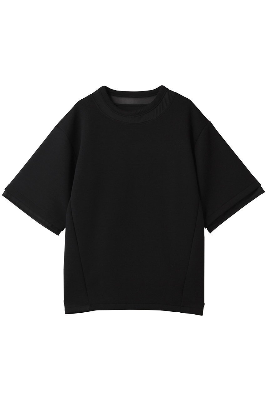 【マノフ/MANOF】のSHEER NECK CUT TOPS/カットソー インテリア・キッズ・メンズ・レディースファッション・服の通販 founy(ファニー) 　ファッション　Fashion　レディースファッション　Fashion for Women　トップス・カットソー　Cut & Sew Tops　シャツ・ブラウス・オフィスカジュアル　Elegant Blouses & Button-Ups　ロングTシャツ・Tシャツ　Longline T-Shirts & Tees　カットソー・ベーシックTシャツ　Cut-and-Sewn Tops / Stretch Tees & Basics　おすすめ　Recommended / Our Picks　カットソー　Cut and Sewn Top　シアー　Sheer, See-Through　ショート　Short, Short Length　スラックス　Slacks, Dress Pants　スリーブ　Sleeve, Long Sleeve / Short Sleeve　デニム　Denim, Jeans Material　ボックス　Boxy, Box Shape　BLACK|ID: prp329100004551048 ipo3291000000036180760
