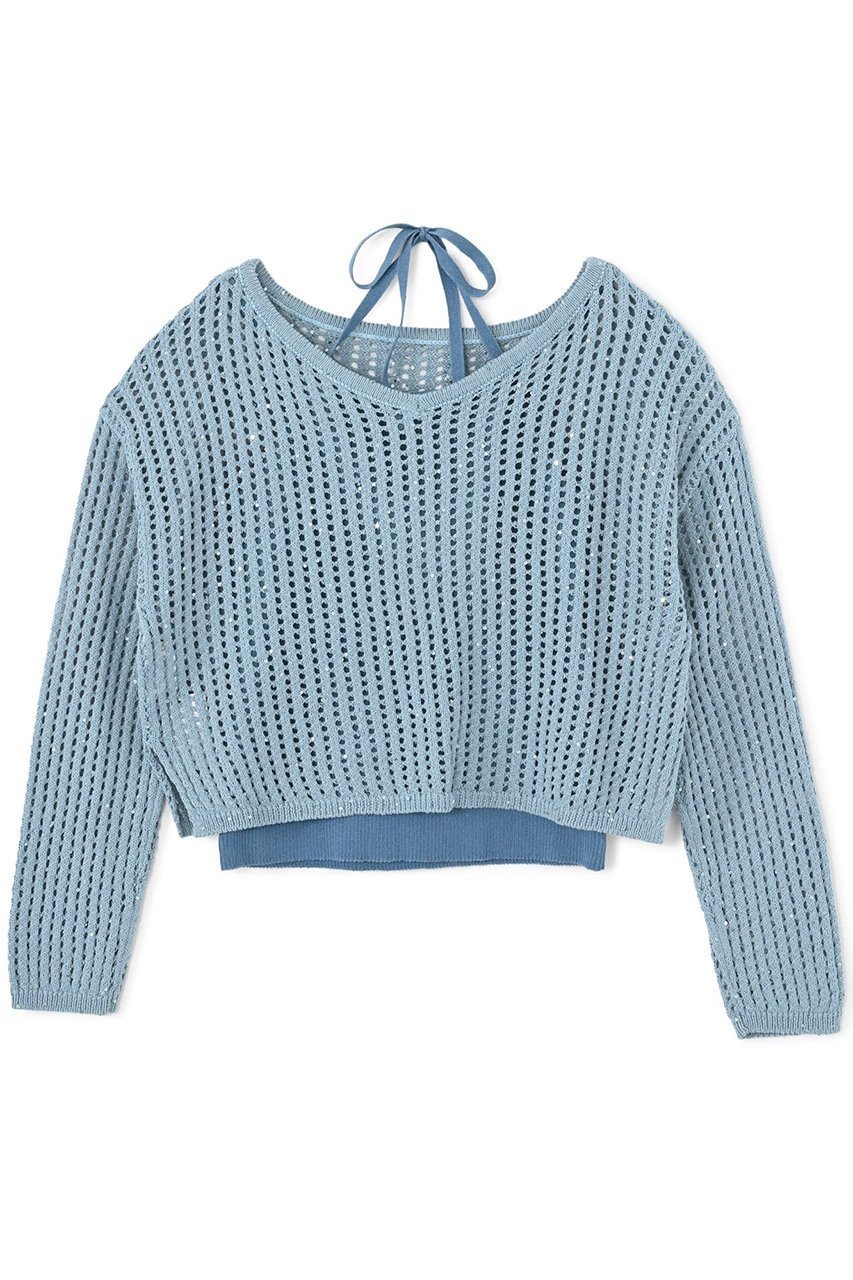 【エストラータ/STRATA】のスパンコールコットンニットセット インテリア・キッズ・メンズ・レディースファッション・服の通販 founy(ファニー) 　ファッション　Fashion　レディースファッション　WOMEN　トップス・カットソー　Tops/Tshirt　ニット　Knit Tops　プルオーバー　Pullover　インナー　Inner　キャミ　Cami　クロシェ　Crochet　コンパクト　Compact　スパンコール　Sequins　トレンド　Trend　フィット　Fit　ボトム　Bottom　NEW・新作・新着・新入荷　New Arrivals　ブルー|ID: prp329100004553126 ipo3291000000032181945
