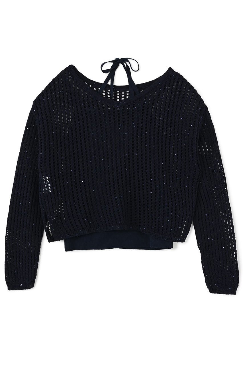 【エストラータ/STRATA】のスパンコールコットンニットセット インテリア・キッズ・メンズ・レディースファッション・服の通販 founy(ファニー) 　ファッション　Fashion　レディースファッション　WOMEN　トップス・カットソー　Tops/Tshirt　ニット　Knit Tops　プルオーバー　Pullover　インナー　Inner　キャミ　Cami　クロシェ　Crochet　コンパクト　Compact　スパンコール　Sequins　トレンド　Trend　フィット　Fit　ボトム　Bottom　NEW・新作・新着・新入荷　New Arrivals　ネイビー|ID: prp329100004553126 ipo3291000000032181946