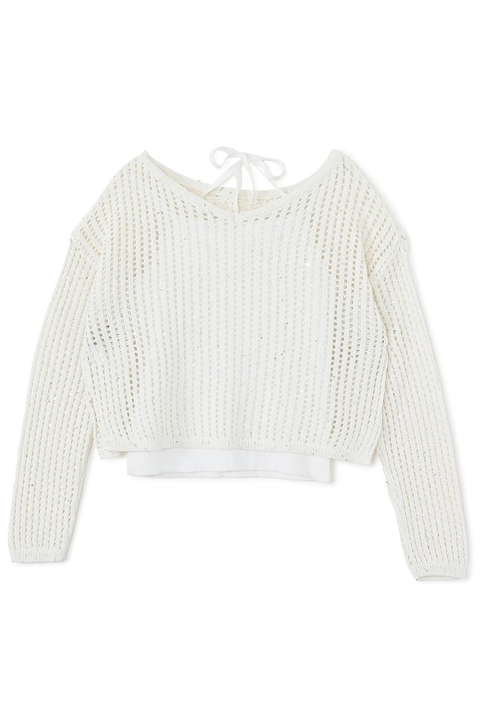 【エストラータ/STRATA】のスパンコールコットンニットセット インテリア・キッズ・メンズ・レディースファッション・服の通販 founy(ファニー) https://founy.com/ ファッション Fashion レディースファッション Fashion for Women トップス・カットソー Cut & Sew Tops ニット Knit Tops & Sweaters カジュアルプルオーバー・ニットトップス Pullovers & Knit Tops / Casual Pullovers インナー Innerwear キャミ Camisole, Cami Top クロシェ Crochet, Knitted Lace コンパクト Compact, Small Size スパンコール Sequins, Sequin Embellishment トレンド Trend, Trending Now フィット Fit, Slim Fit ボトム Bottoms, Lower Wear |ID: prp329100004553126 ipo3291000000032807345