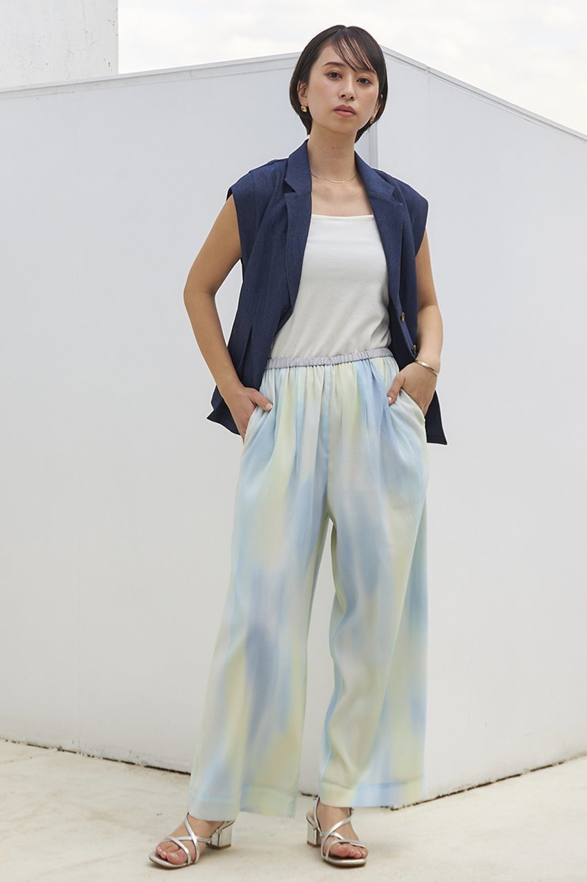 【エストラータ/STRATA】のグラデーションマーブルイージーパンツ 人気、トレンドファッション・服の通販 founy(ファニー) 　ファッション　Fashion　レディースファッション　Fashion for Women　パンツ　Pants & Trousers　グラデーション　Gradient, Ombre　サンダル　Sandals, Summer Shoes　シアー　Sheer, See-Through　プリント　Print, Printed Pattern　ベーシック　Basic, Essential　ポケット　Pocket, Pocket Detail　other-8|ID: prp329100004553127 ipo3291000000032807365