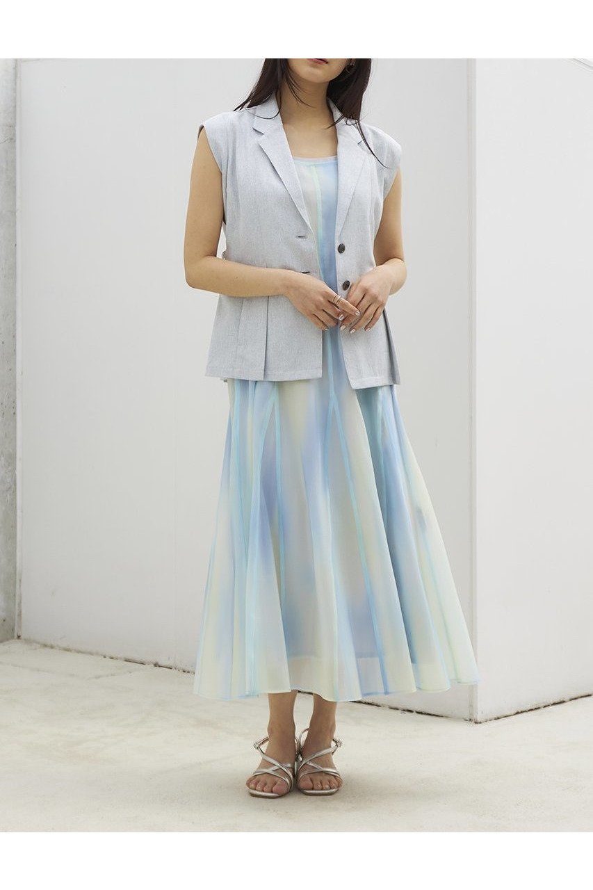 【エストラータ/STRATA】のグラデーションマーブルキャミワンピースセット 人気、トレンドファッション・服の通販 founy(ファニー) 　ファッション　Fashion　レディースファッション　WOMEN　ワンピース　Dress　キャミワンピース　No Sleeve Dresses　チュニック　Tunic　おすすめ　Recommend　インナー　Inner　キャミソール　Camisole　グラデーション　Gradation　シアー　Sheer　チュニック　Tunic　デニム　Denim　プリント　Print　ロング　Long　NEW・新作・新着・新入荷　New Arrivals　other-3|ID: prp329100004553128 ipo3291000000032181968
