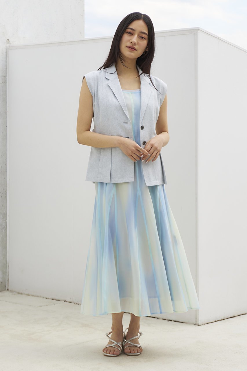 【エストラータ/STRATA】のグラデーションマーブルキャミワンピースセット 人気、トレンドファッション・服の通販 founy(ファニー) 　ファッション　Fashion　レディースファッション　Fashion for Women　ワンピース　Dresses　キャミソールワンピース　Camisole Dresses　チュニック　Tunic Tops & Dresses　おすすめ　Recommended / Our Picks　インナー　Innerwear　キャミソール　Camisole, Spaghetti Strap Top　グラデーション　Gradient, Ombre　シアー　Sheer, See-Through　チュニック　Tunic, Long Top　デニム　Denim, Jeans Material　プリント　Print, Printed Pattern　ロング　Long, Long-Length　other-3|ID: prp329100004553128 ipo3291000000032807370