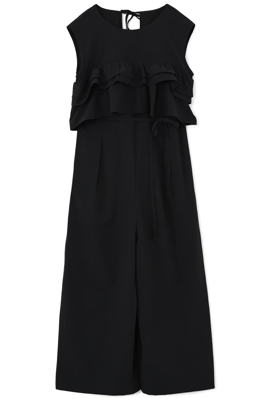 【エストラータ/STRATA】のラッフルデザインストレッチオールインワン インテリア・キッズ・メンズ・レディースファッション・服の通販 founy(ファニー) 　ファッション　Fashion　レディースファッション　WOMEN　パンツ　Pants　ストレッチ　Stretch　バランス　Balance　ポケット　Pocket　ラッフル　Raffle　リゾート　Resort　吸水　Water Absorption　夏　Summer　NEW・新作・新着・新入荷　New Arrivals　ブラック|ID: prp329100004553130 ipo3291000000032181985