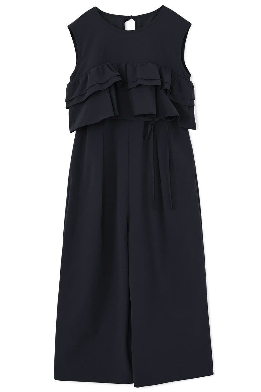 【エストラータ/STRATA】のラッフルデザインストレッチオールインワン インテリア・キッズ・メンズ・レディースファッション・服の通販 founy(ファニー) 　ファッション　Fashion　レディースファッション　Fashion for Women　パンツ　Pants & Trousers　ストレッチ　Stretch, Stretchy Fabric　バランス　Balance, Style Balance　ポケット　Pocket, Pocket Detail　ラッフル　Ruffle, Frill　リゾート　Resort, Vacation Style　吸水　Absorbent, Quick-Dry　夏　Summer　ネイビー|ID: prp329100004553130 ipo3291000000032807386