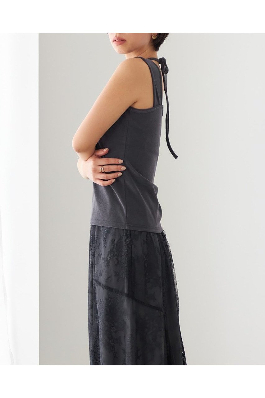 【エストラータ/STRATA】の2WAYパイルスクエアタンク 人気、トレンドファッション・服の通販 founy(ファニー) 　ファッション　Fashion　レディースファッション　WOMEN　トップス・カットソー　Tops/Tshirt　キャミソール / ノースリーブ　No Sleeves　シャツ/ブラウス　Shirts/Blouses　ロング / Tシャツ　T-Shirts　カットソー　Cut and Sewn　インナー　Inner　キャミソール　Camisole　コンパクト　Compact　ジャケット　Jacket　スクエア　Square　タンク　Tank　フロント　Front　ベーシック　Basic　リボン　Ribbon　NEW・新作・新着・新入荷　New Arrivals　other-3|ID: prp329100004553131 ipo3291000000032181995