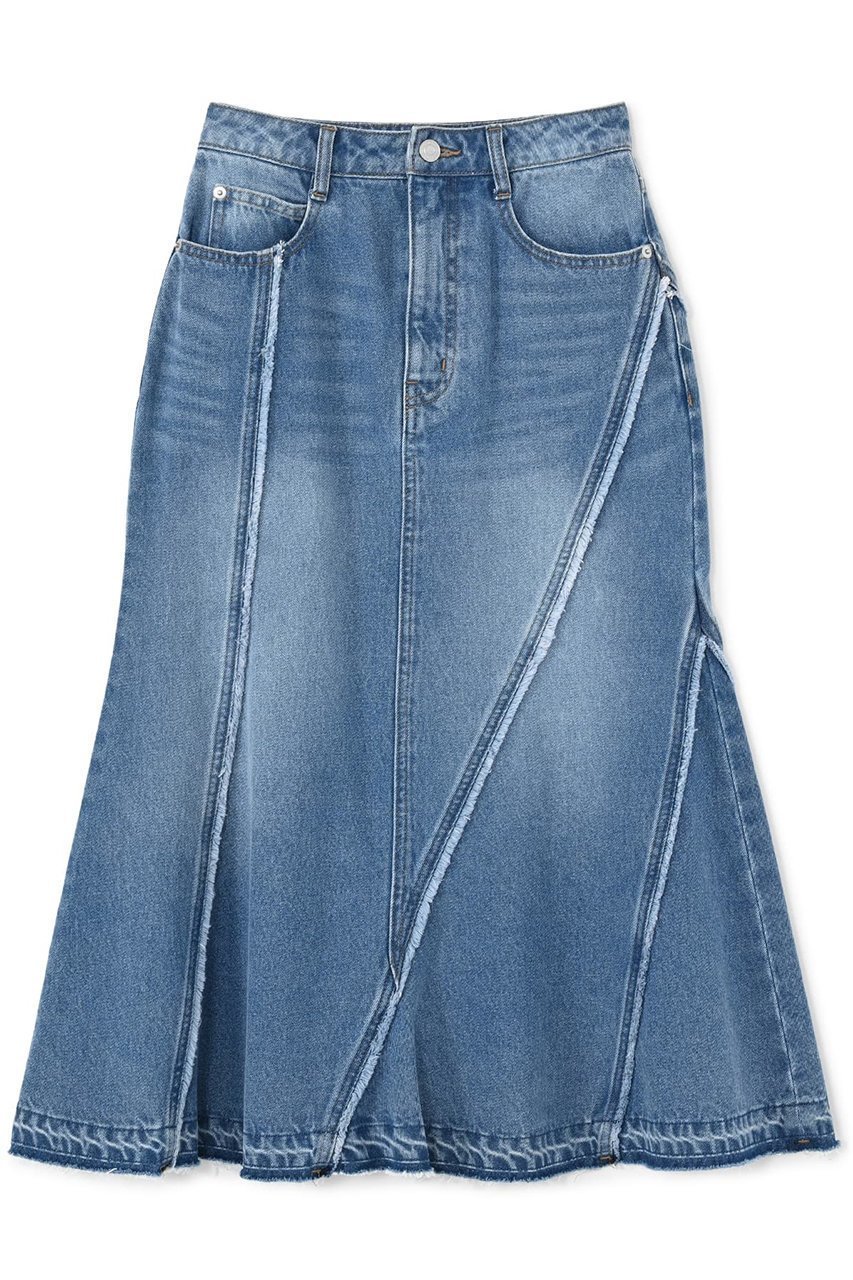 【エストラータ/STRATA】のフリンジマーメイドデニムスカート インテリア・キッズ・メンズ・レディースファッション・服の通販 founy(ファニー) 　ファッション　Fashion　レディースファッション　WOMEN　スカート　Skirt　デニムスカート　Denim Skirts　ロングスカート　Long Skirt　アシンメトリー　Asymmetry　インディゴ　Indigo　シンプル　Simple　デニム　Denim　トレンド　Trend　フリンジ　Fringe　マーメイド　Mermaid　ランダム　Random　リメイク　Remake　ロング　Long　夏　Summer　NEW・新作・新着・新入荷　New Arrivals　インディゴ|ID: prp329100004553132 ipo3291000000032182003
