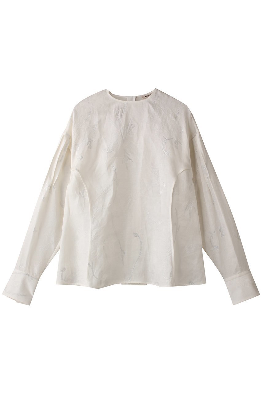 【ブラミンク/BLAMINK】のリネンシルクフラワージャガードブラウス インテリア・キッズ・メンズ・レディースファッション・服の通販 founy(ファニー) 　ファッション　Fashion　レディースファッション　WOMEN　トップス・カットソー　Tops/Tshirt　シャツ/ブラウス　Shirts/Blouses　シルバー　Silver　ジャカード　Jacquard　スリーブ　Sleeve　フラワー　Flower　ボックス　Box　ボトム　Bottom　モダン　Modern　モチーフ　Motif　ロング　Long　NEW・新作・新着・新入荷　New Arrivals　オフホワイト|ID: prp329100004553144 ipo3291000000032182092