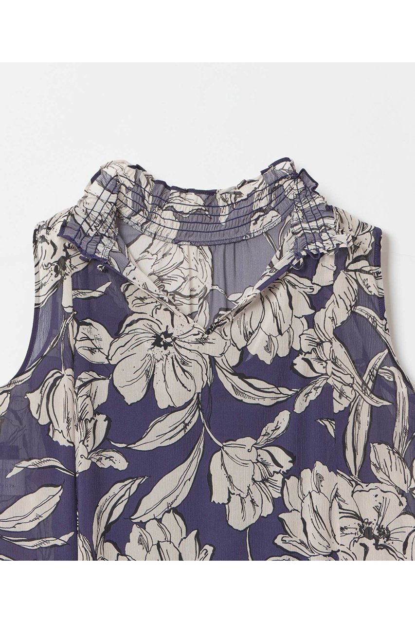 【アルアバイル/allureville】の楊柳シアーフラワープリントワンピース 人気、トレンドファッション・服の通販 founy(ファニー) 　ファッション　Fashion　レディースファッション　WOMEN　ワンピース　Dress　チュニック　Tunic　イタリア　Italy　シアー　Sheer　シャーリング　Shirring　シンプル　Simple　スタンド　Stand　チュニック　Tunic　フリル　Frills　プリント　Print　ロング　Long　再入荷　Restock/Back In Stock/Re Arrival　other-5|ID: prp329100004553640 ipo3291000000032184476