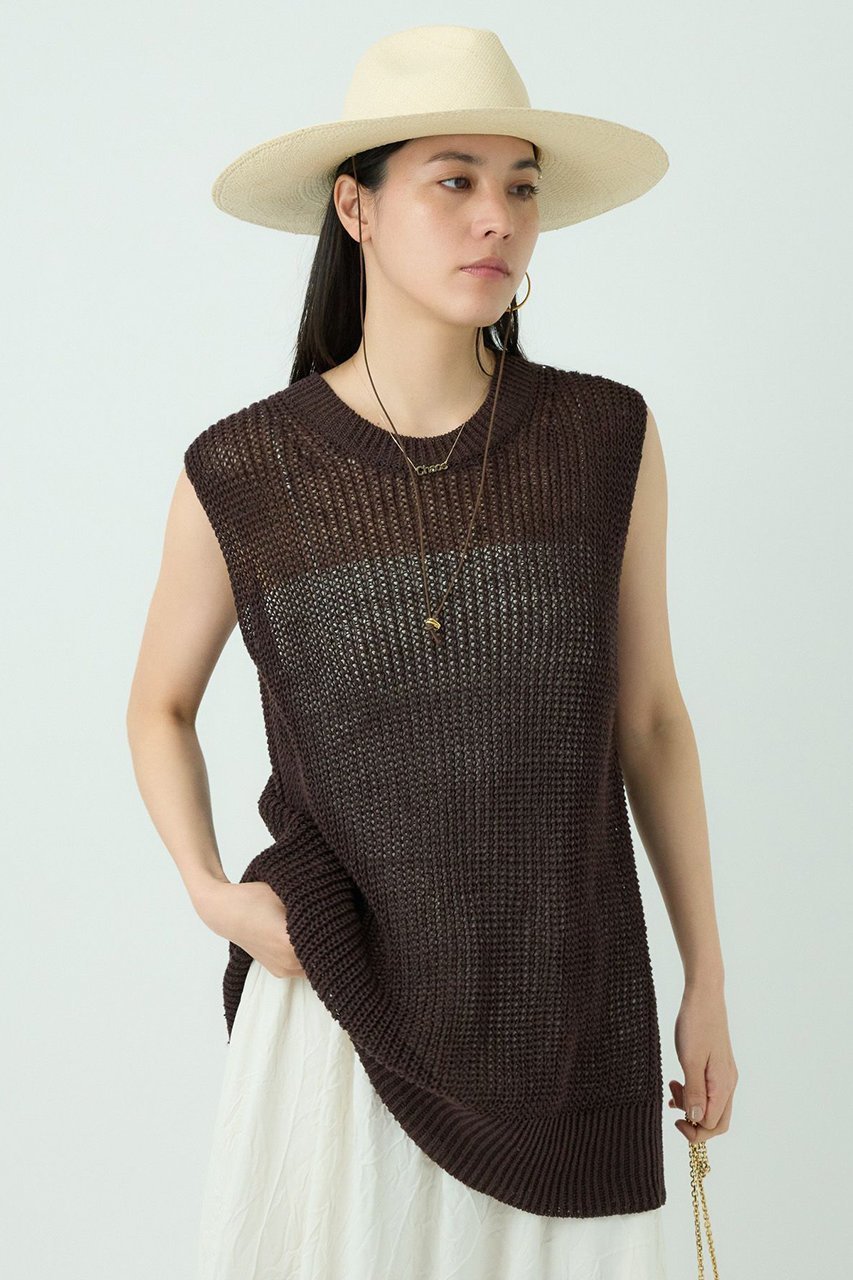 【カオス/Chaos】のリナリアニットベスト 人気、トレンドファッション・服の通販 founy(ファニー) 　ファッション　Fashion　レディースファッション　WOMEN　トップス・カットソー　Tops/Tshirt　ニット　Knit Tops　ベスト/ジレ　Gilets/Vests　プルオーバー　Pullover　スリット　Slit　ベスト　Vest　リネン　Linen　吸水　Water Absorption　NEW・新作・新着・新入荷　New Arrivals　other-6|ID: prp329100004553650 ipo3291000000032184549